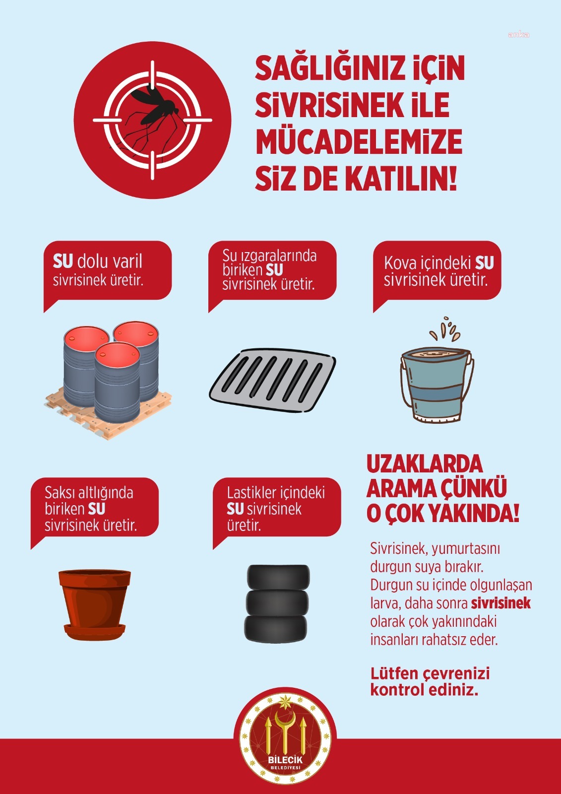 Bilecik’te sağlıklı bir yaz için ilaçlama çalışmaları devam ediyor