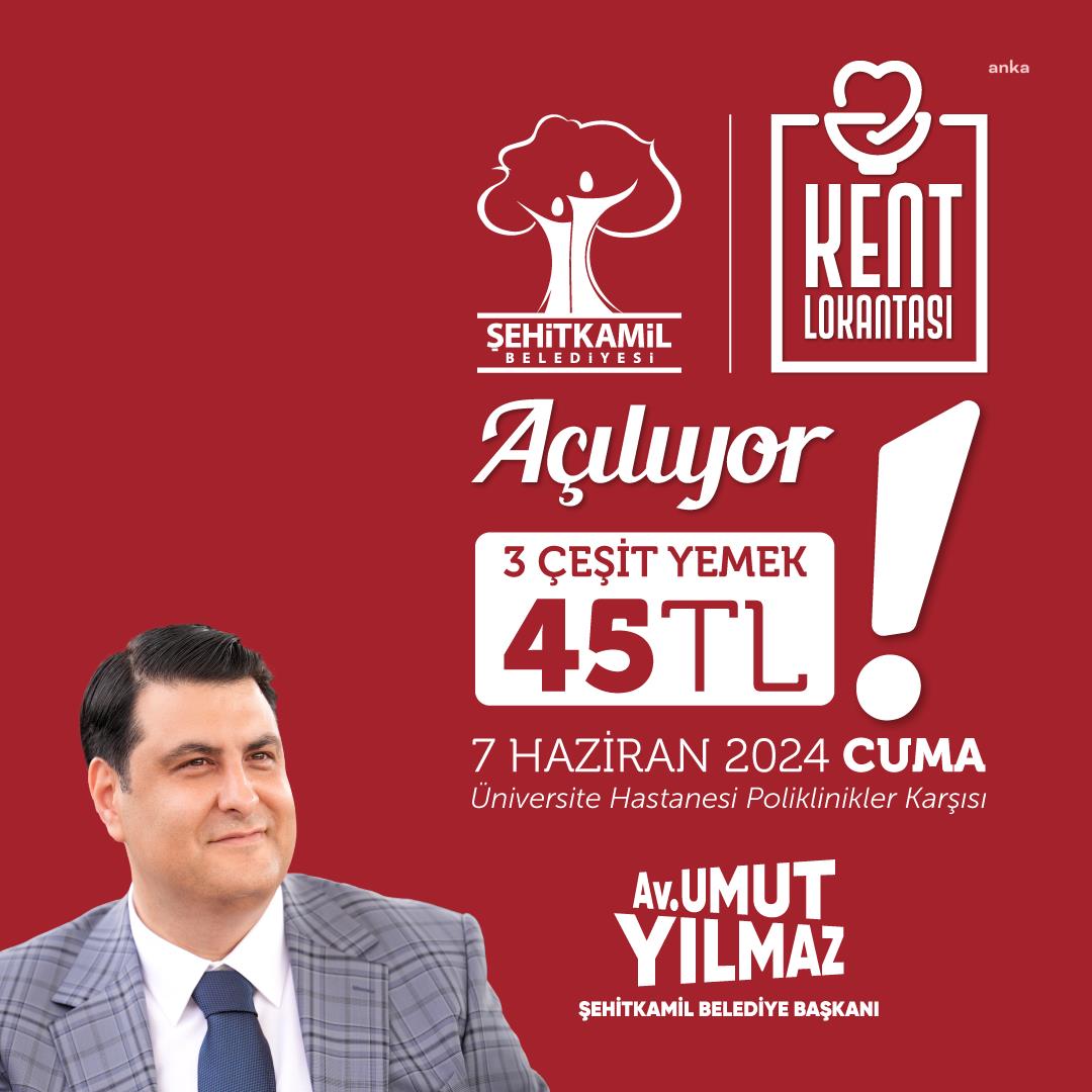 Gaziantep'in ilk Kent Lokantası, Şehitkamil'de açılıyor