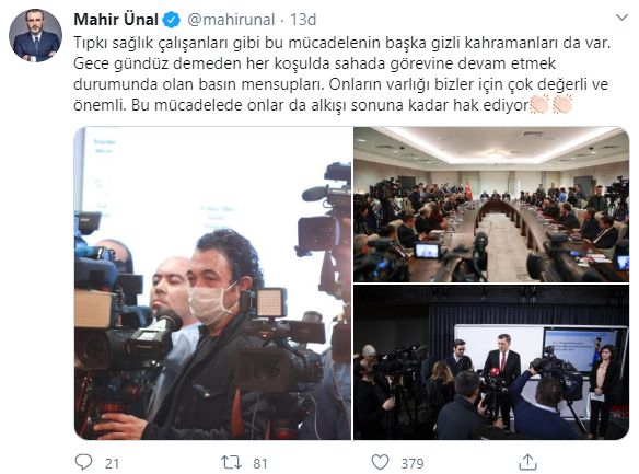 AKP’Lİ ÜNAL: BASIN MENSUPLARI ALKIŞI HAK EDİYOR