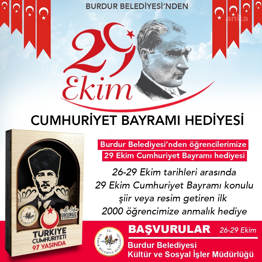 BURDUR BELEDİYESİ'NDEN CUMHURİYET BAYRAMI HEDİYESİ