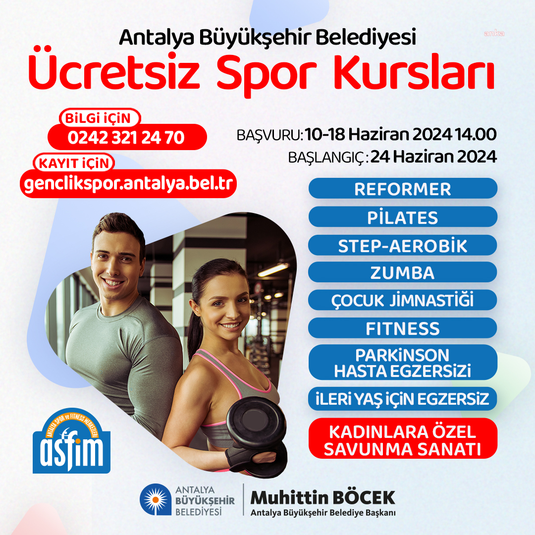 Antalya Büyükşehir ile 7’den 70’e herkes sporla buluşacak
