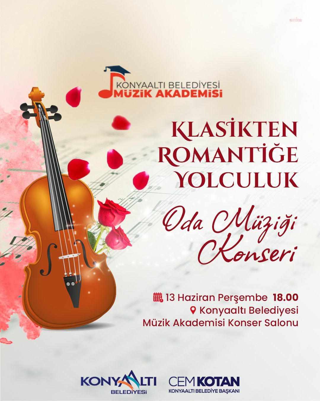 Konyaaltı Belediyesi'nden 'Klasikten Romantiğe Yolculuk' konseri