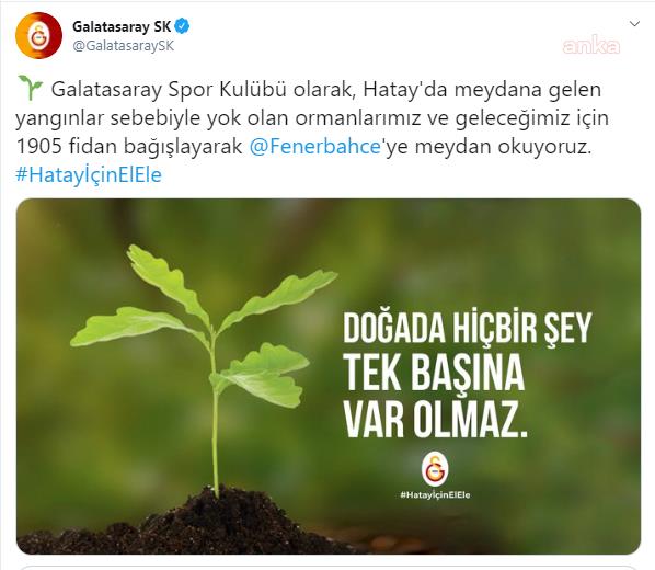 FUTBOL KULÜPLERİ 'HATAY' İÇİN FİDAN KAMPANYASI BAŞLATTI