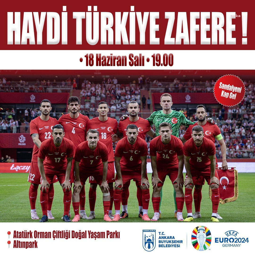 Ankara Büyükşehir Belediyesi'nden vatandaşlara dev ekranda milli maç keyfi