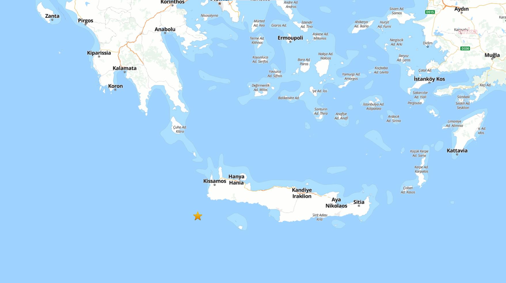 Akdeniz'de 4,4 büyüklüğünde deprem