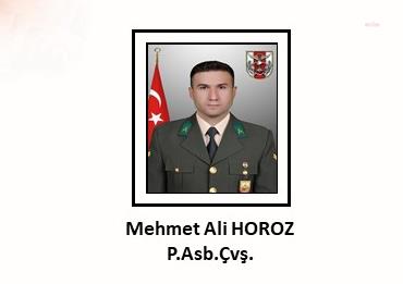 MSB: "Piyade astsubay çavuş Mehmet Ali Horoz şehit oldu"