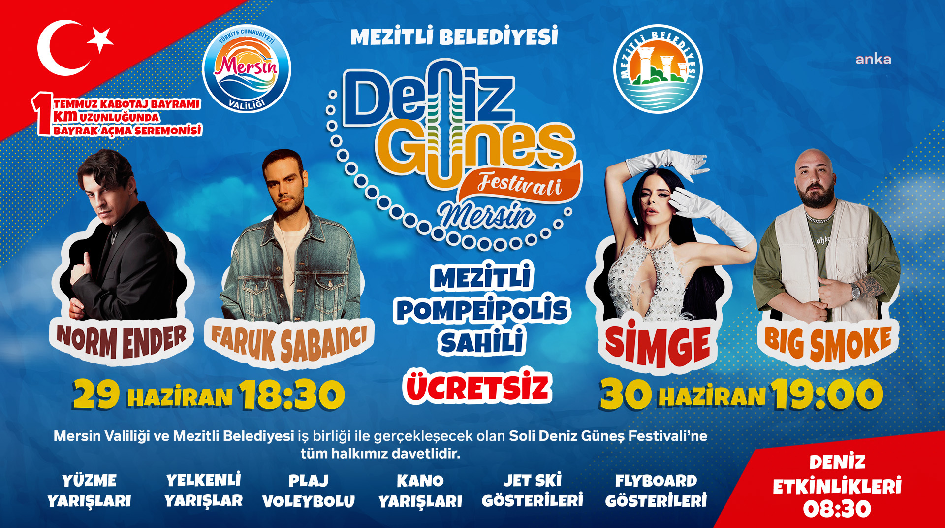 Mersin Mezitli'de "Deniz Güneş Festivali" başlıyor