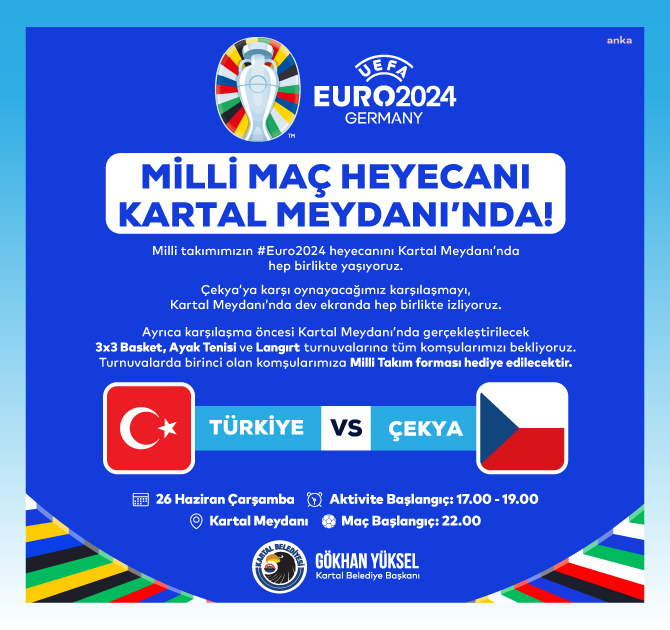 Kartal’da milli maç heyecanı, dev ekrana taşınacak