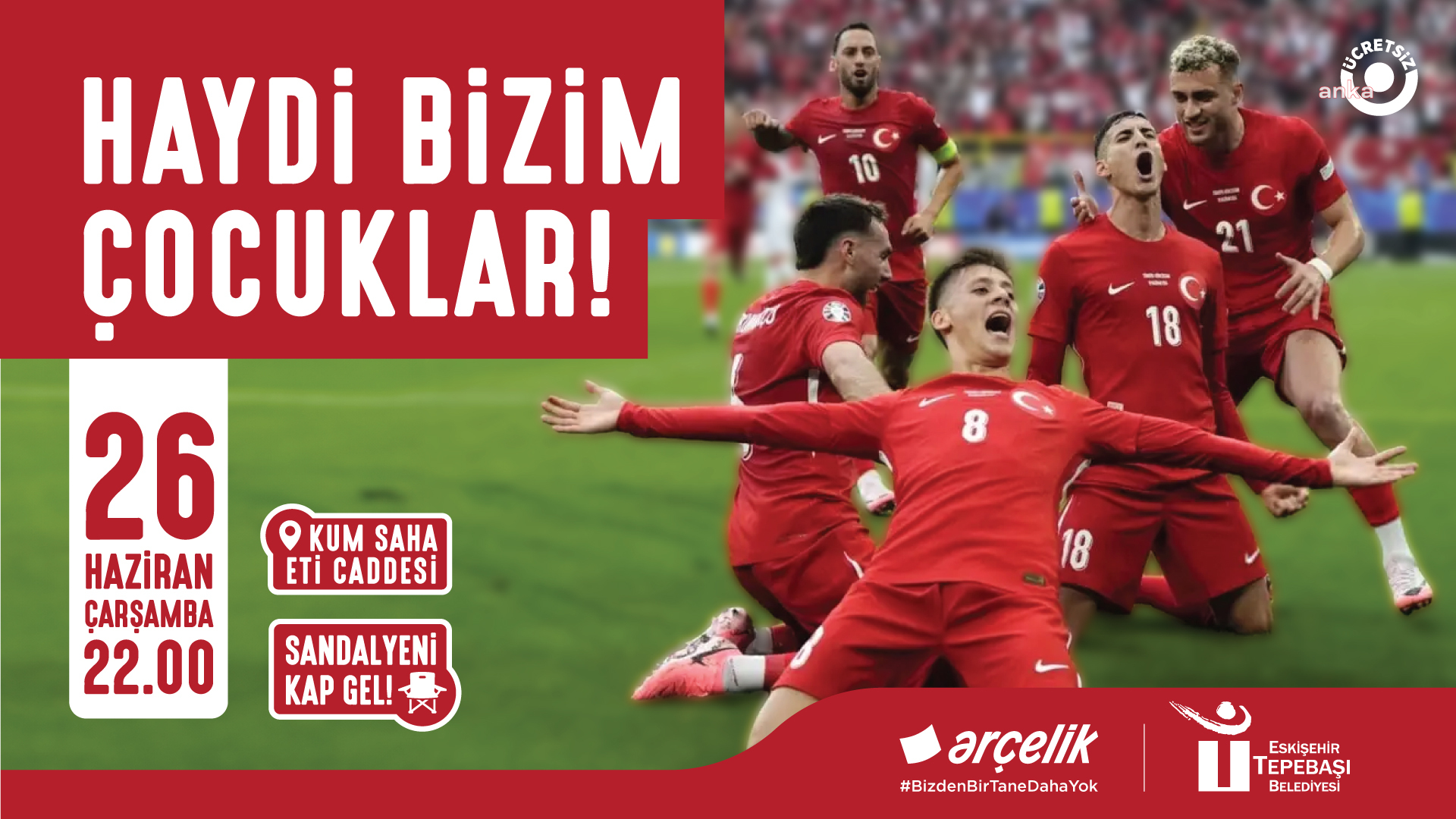 Tepebaşı'nda milli maç heyecanı