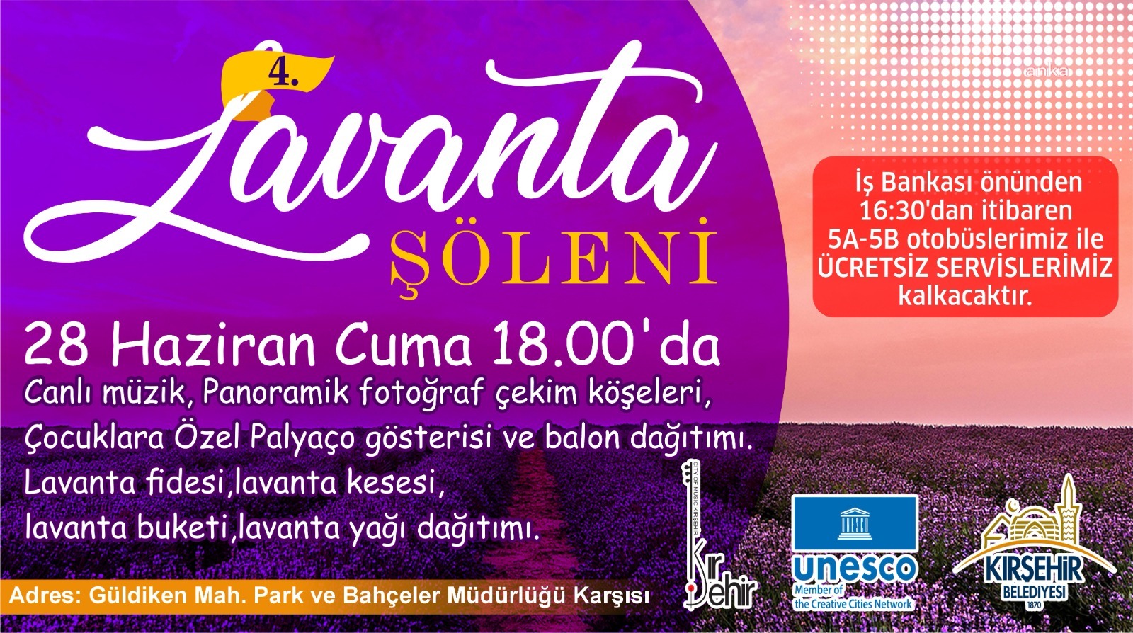 “Kırşehir Belediyesi 4. Lavanta Şöleni” yarın yapılacak