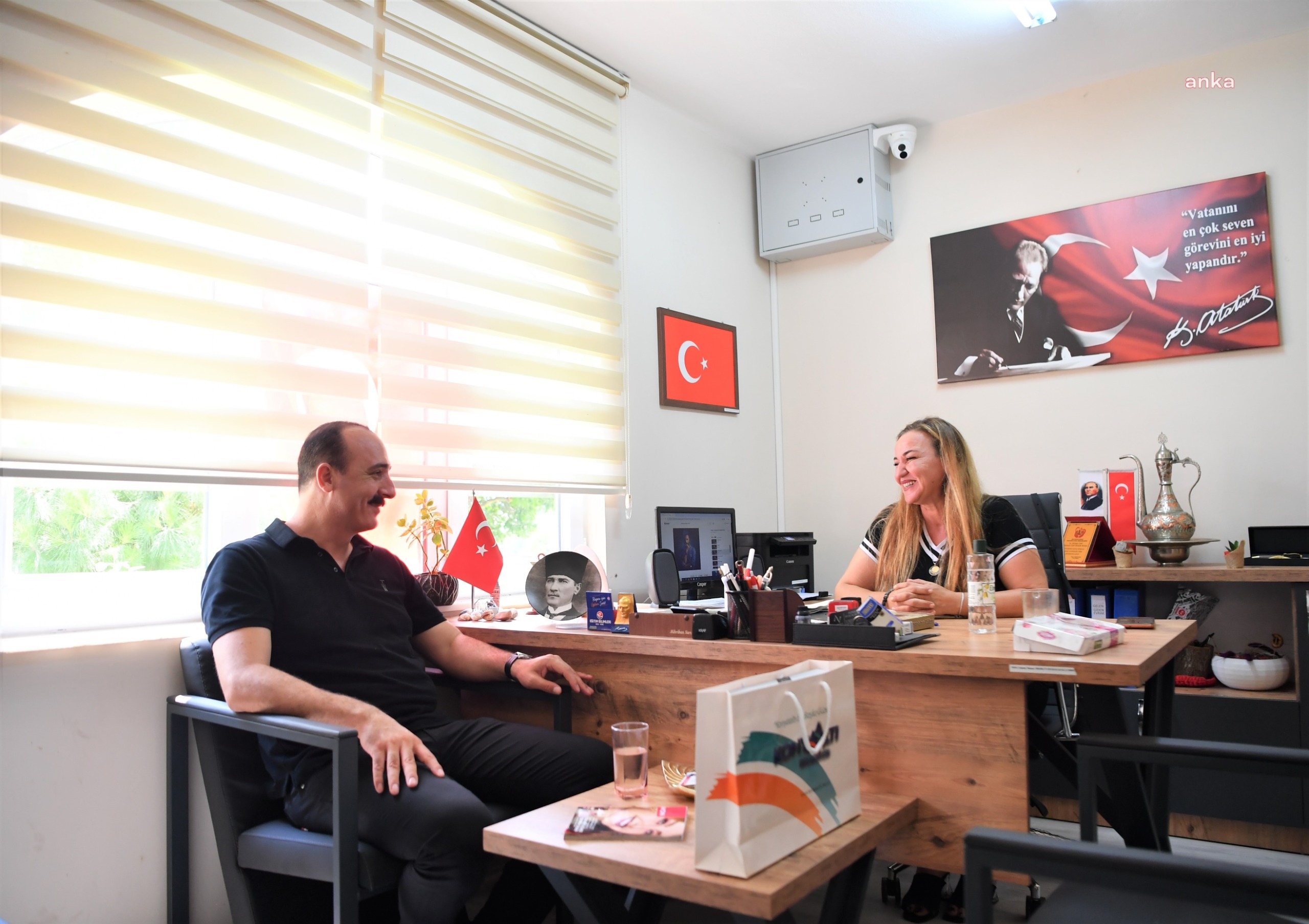 Konyaaltı Belediye Başkanı Kotan, Muhtarlar Derneği Başkanı Sarı'yı ziyaret etti