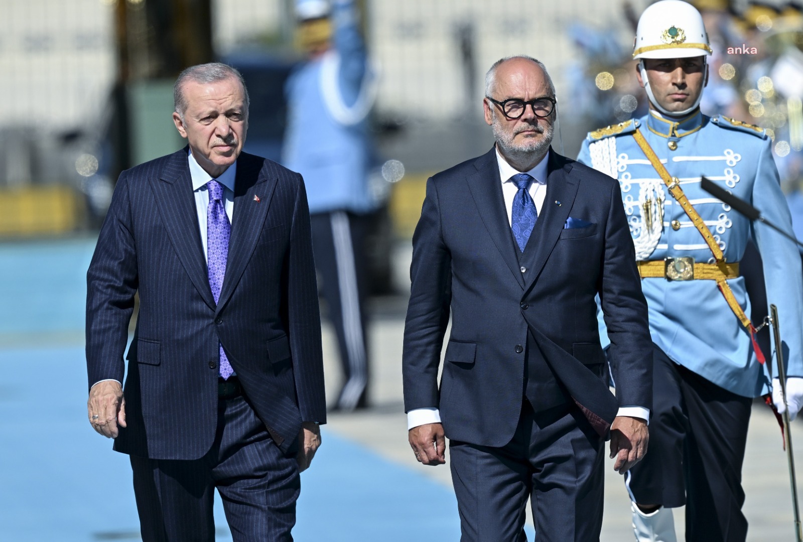 Cumhurbaşkanı Erdoğan, Estonya Cumhurbaşkanı Alar Karis'i resmi törenle karşıladı