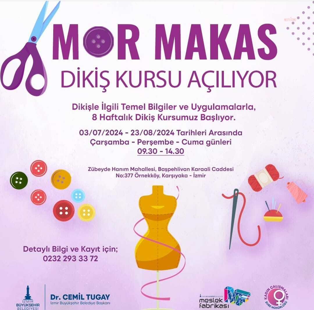 İzmir'de kadınlar Mor Makas ile dikiş öğrenecek