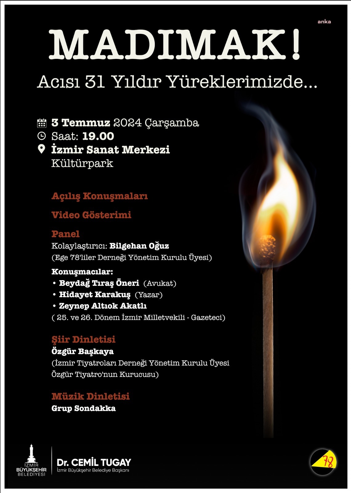 İzmir Büyükşehir Belediyesi, Sivas’ta katledilen aydınları anacak