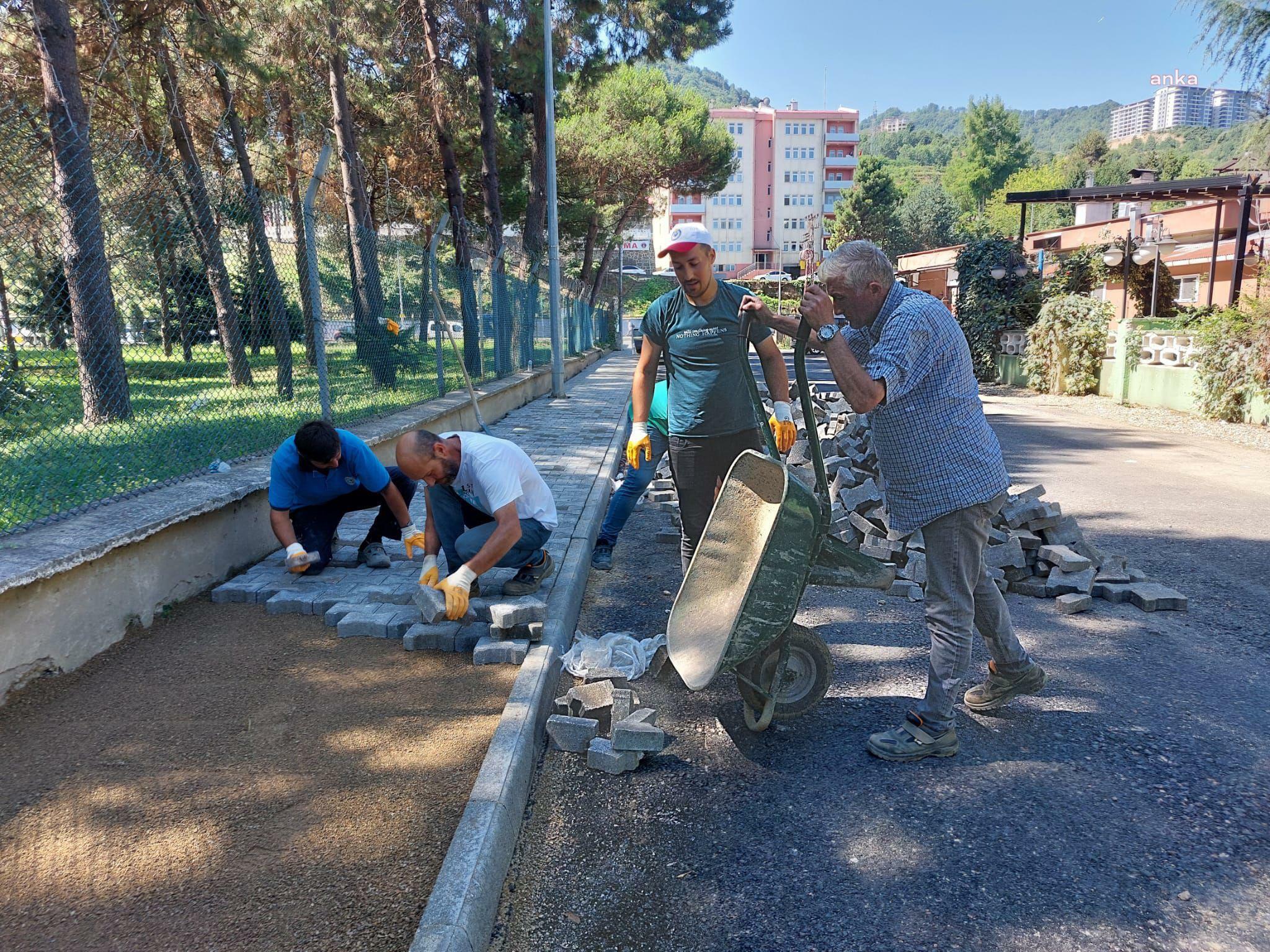 Giresun Belediyesi ekipleri, şehrin üstyapısını iyileştiriyor