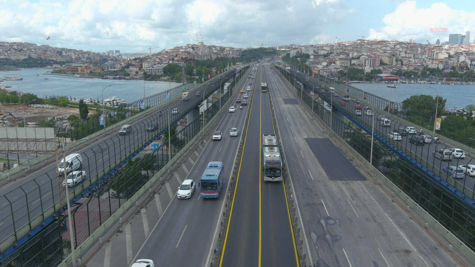 Haliç Köprüsü metrobüs yolundaki asfalt yenileme çalışması erken tamamlandı