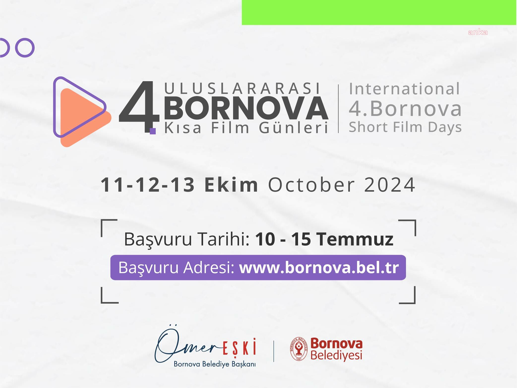 “Uluslararası Bornova Kısa Film Günleri” sinemaseverlerle buluşmaya hazırlanıyor