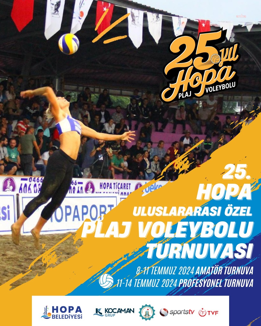 Hopa Belediyesi'nin bu yıl 25'incisini düzenlediği Plaj Voleybolu Turnuvası başlıyor