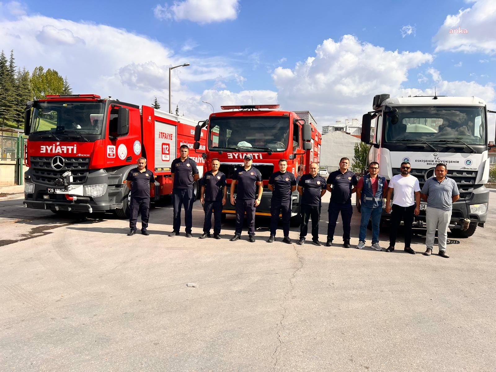 Eskişehir Büyükşehir'den Aydın Söke'de çıkan yangın söndürme çalışmalarına destek
