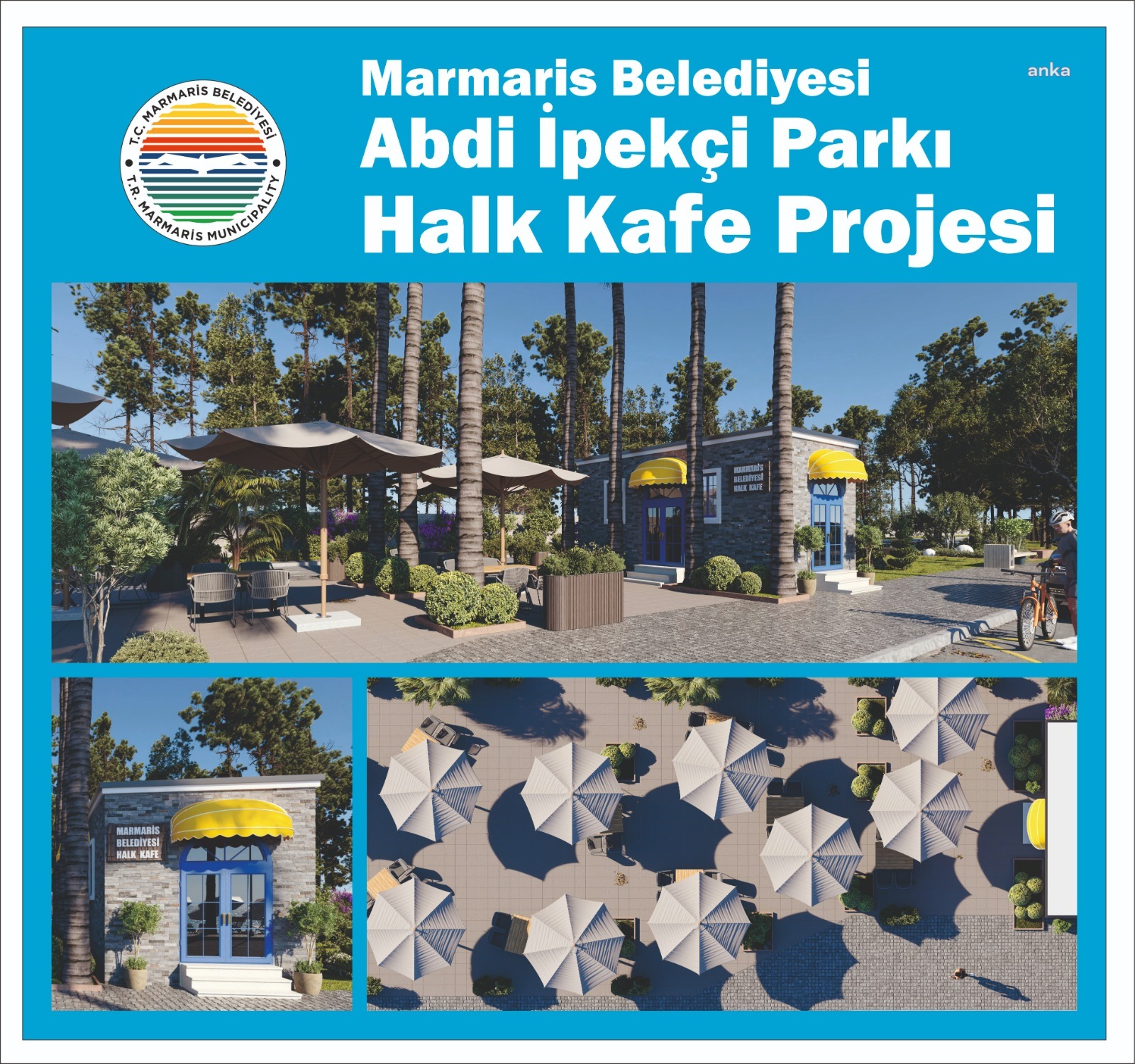 Marmaris Belediyesi, yenilenen Abdi İpekçi Parkı’na Halk Kafe açacak