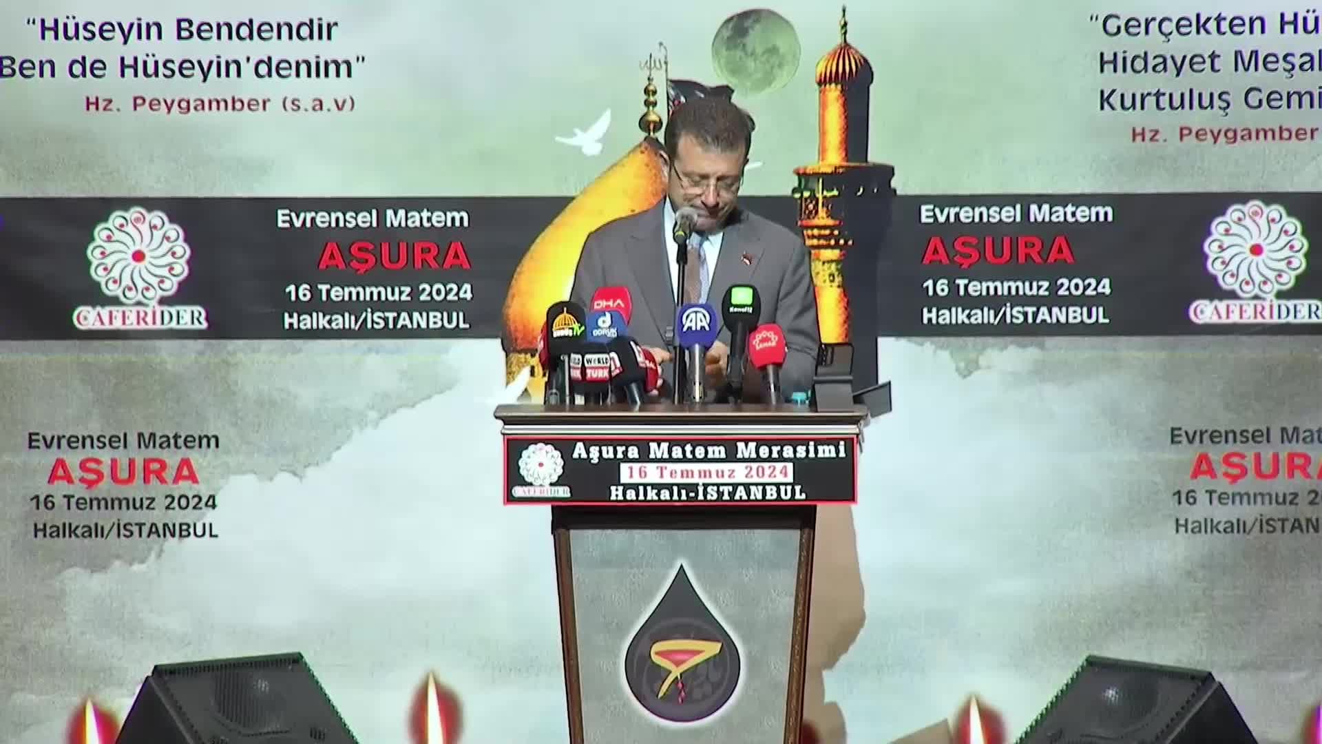 İmamoğlu:  Muharrem ayı Kerbela'da zalimin zulmüne boyun eğmeyenlerin matemidir. Bu mübarek ay bize cesaretle haklının yanında durmanın onurunu hissettirir