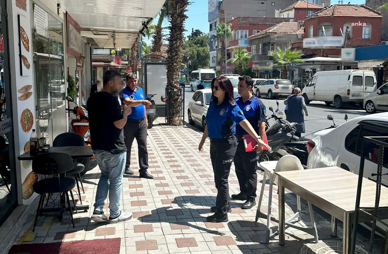 Turgutlu Belediyesi Zabıta Müdürlüğü ekiplerinden kaldırım ve yol işgali denetimi