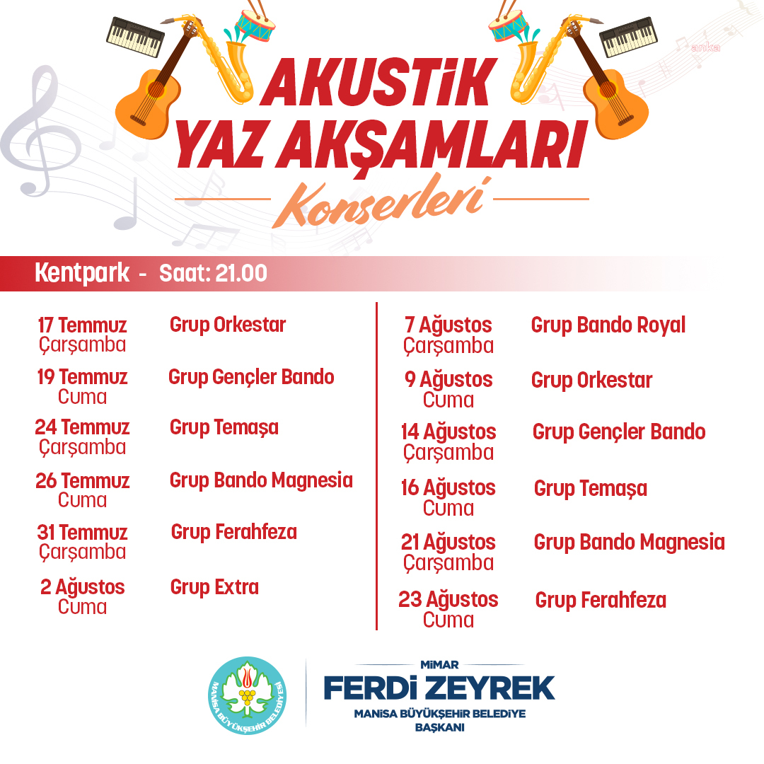 Manisa’da “Akustik Yaz Akşamları” başlıyor