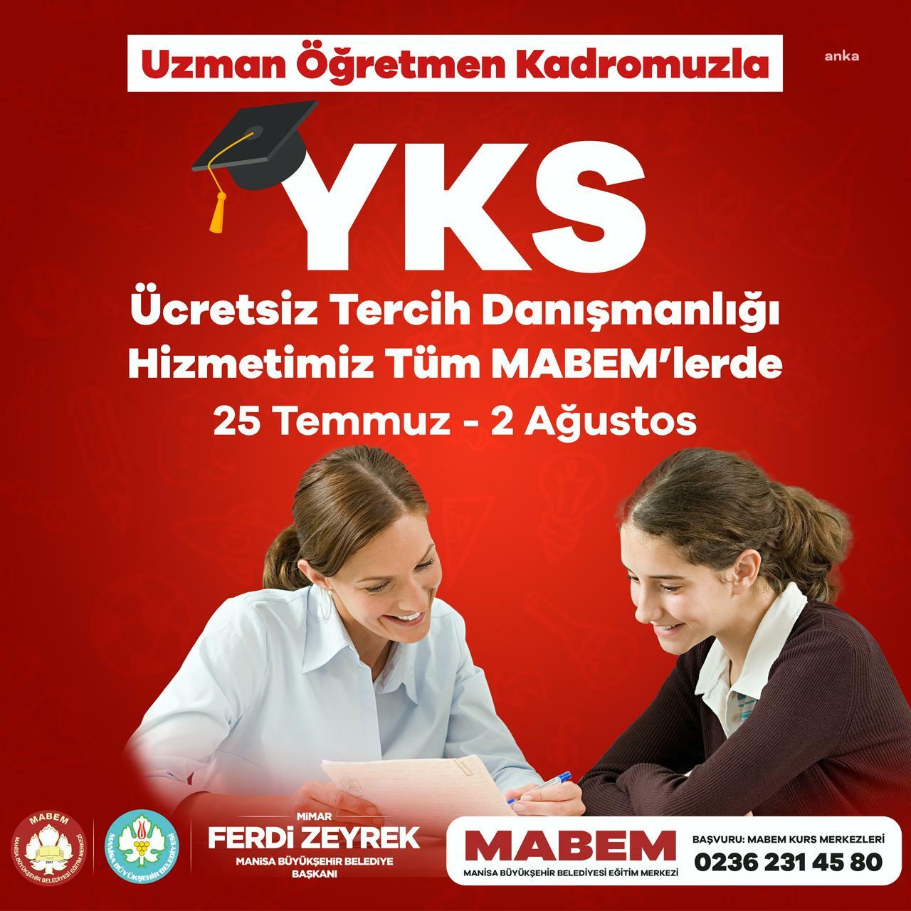 Manisa Büyükşehir Belediyesi’nden YKS tercih danışmanlığı hizmeti