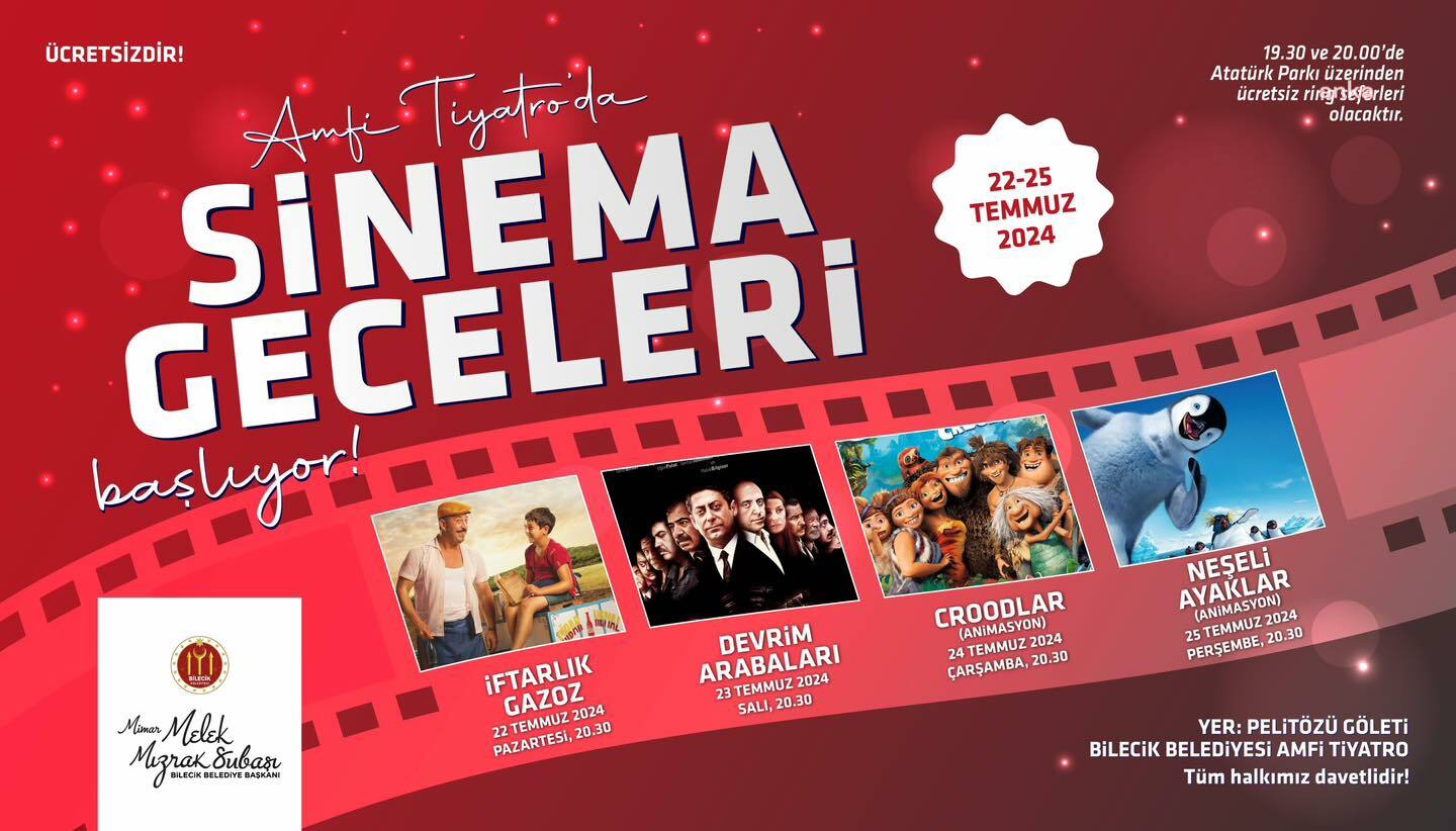 Bilecik Belediyesi Amfi Tiyatro'da sinema geceleri başlıyor