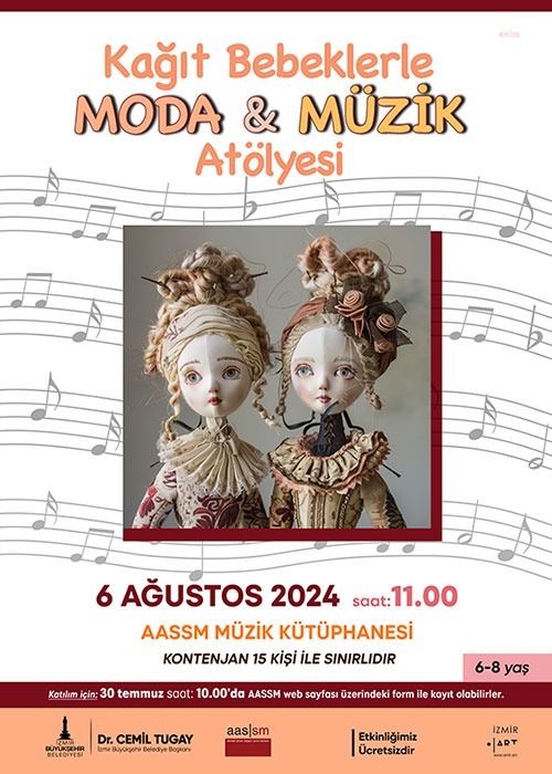 İzmir’de çocuklara “Kağıt Bebeklerle Moda ve Müzik Atölyesi”