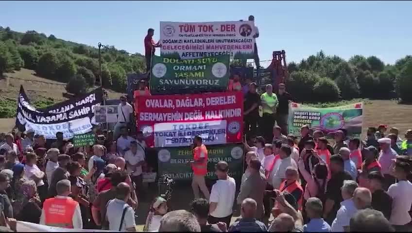 Tokat Serkiz Yaylası'nda 29 ayrı noktada yapılacak maden sondaj çalışmalarına protesto
