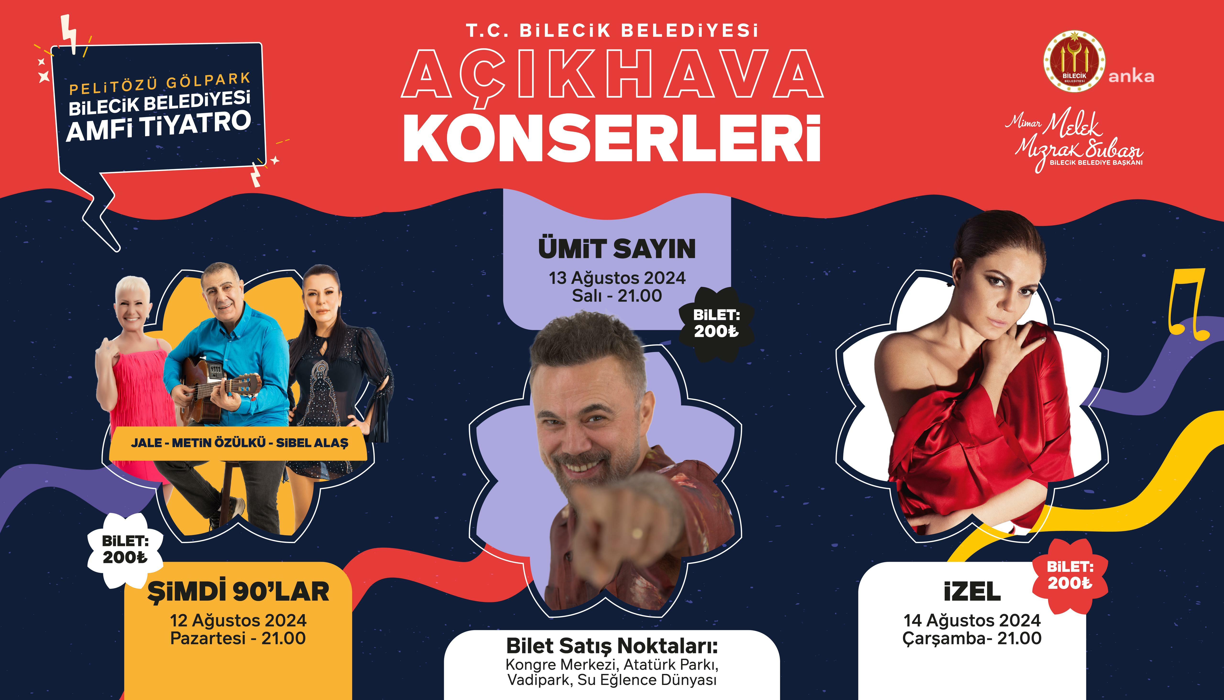 Bilecik Belediyesi’nden Pelitözü Gölpark Amfi Tiyatro’da bir dizi konser