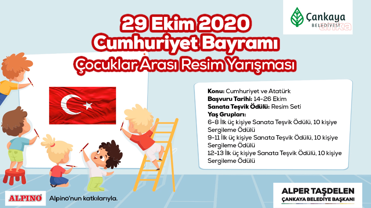 ÇANKAYA BELEDİYESİ'NİN  “ATATÜRK VE CUMHURİYET” RESİM YARIŞMASINA BAŞVURU SÜRESİ UZATILDI