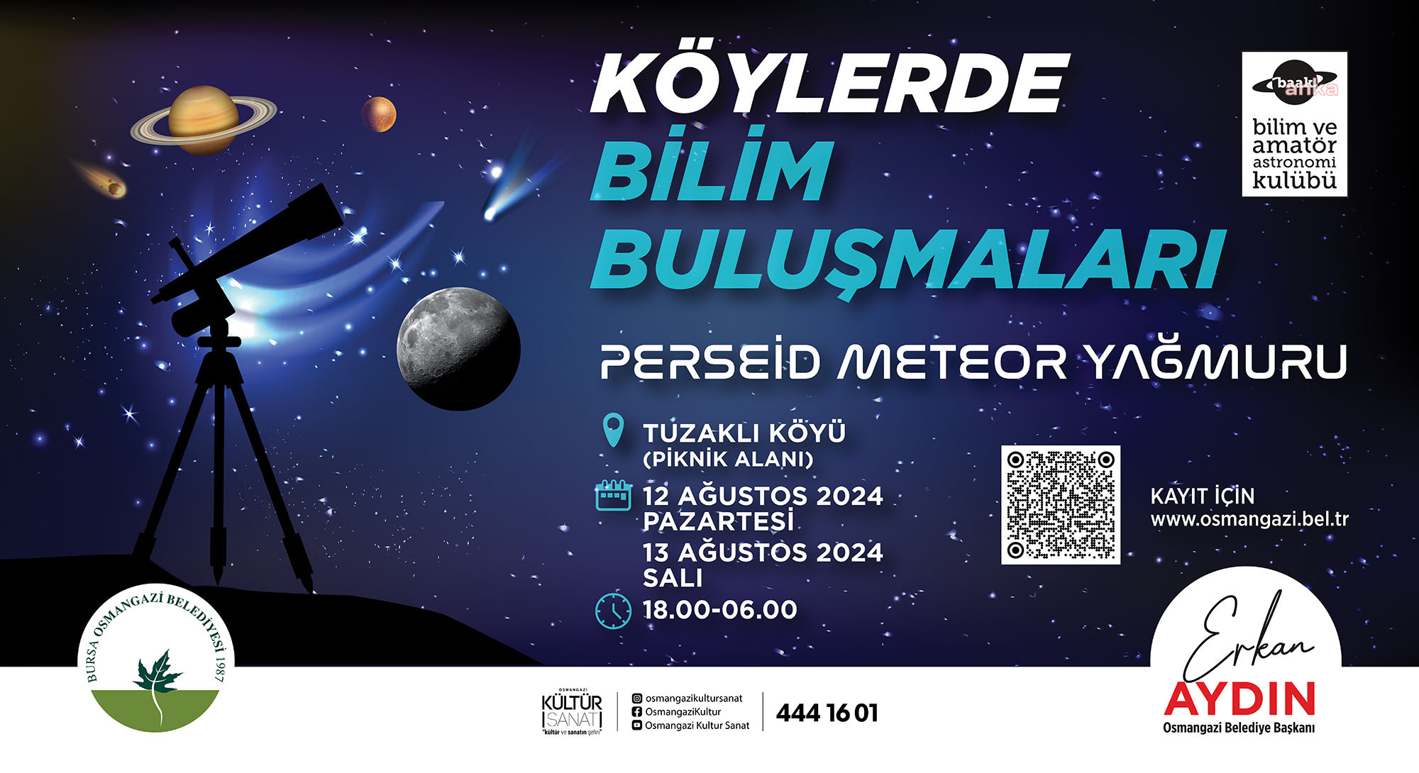 Osmangazi Belediyesi’nden “Perseid Meteor Yağmuru Gözlem” etkinliği