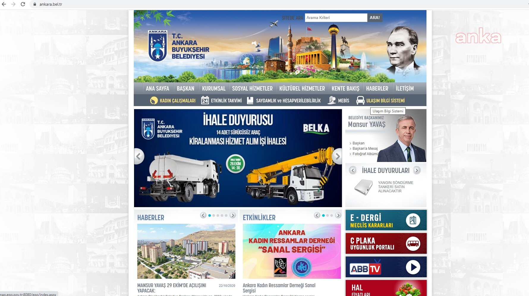 ANKARA BÜYÜKŞEHİR'DEN BAŞKENTLİLERE ONLİNE İŞLEM UYARISI