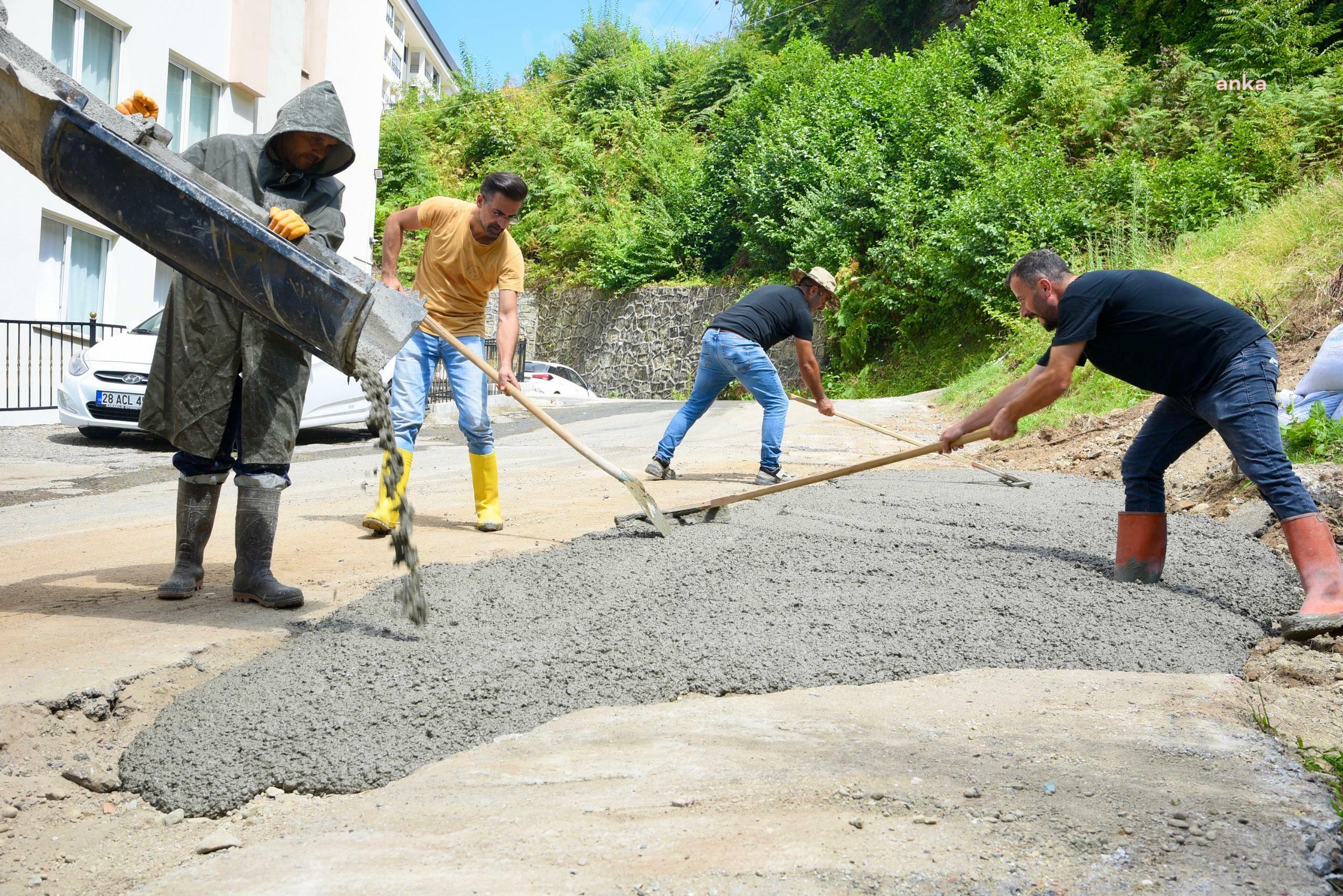 Giresun Belediyesi, üstyapı çalışmalarını sürdürüyor