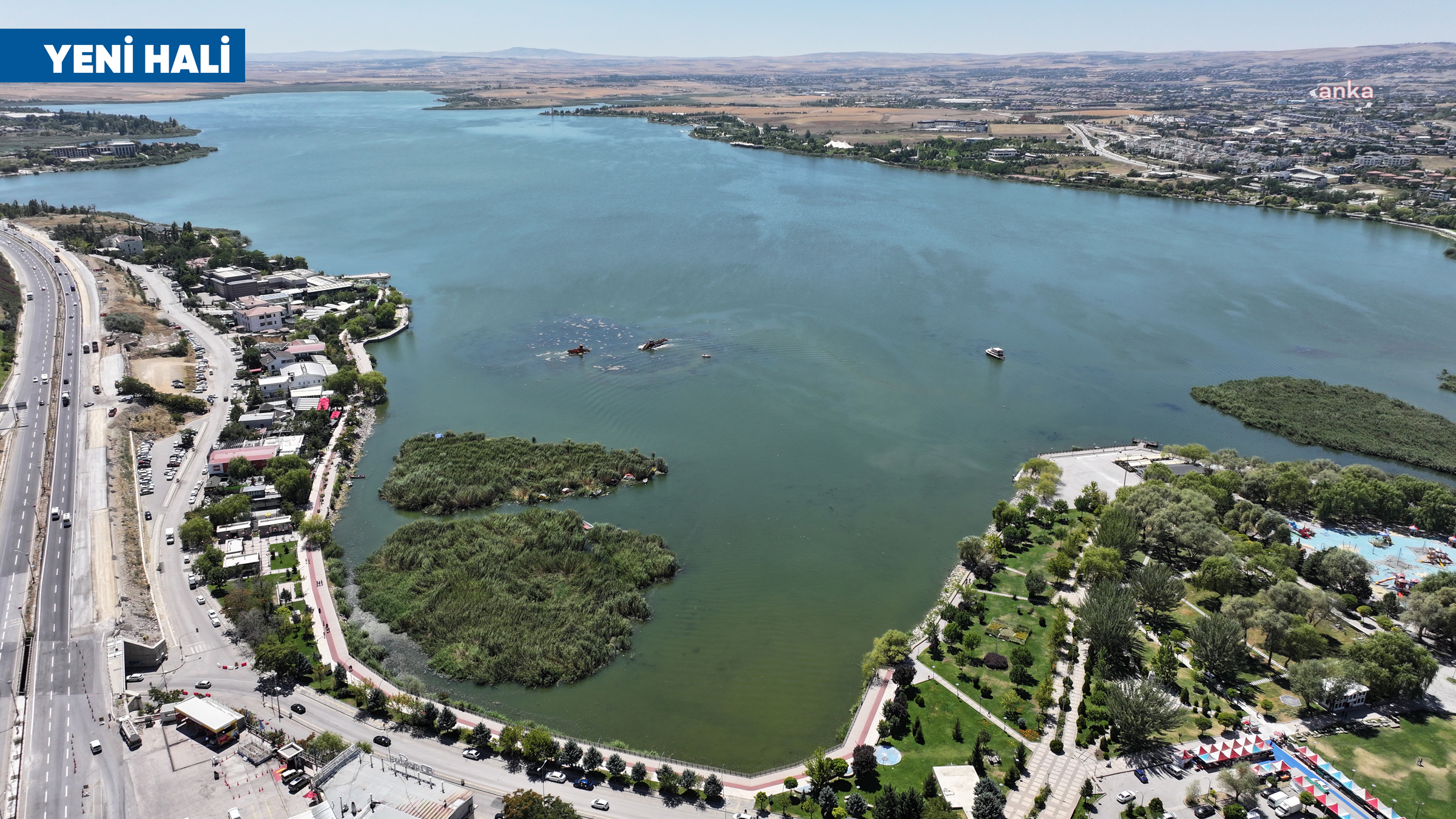 Gölbaşı Belediyesi ve Ankara Büyükşehir'in temizlik çalışmasıyla Mogan Gölü eski görünümüne kavuştu
