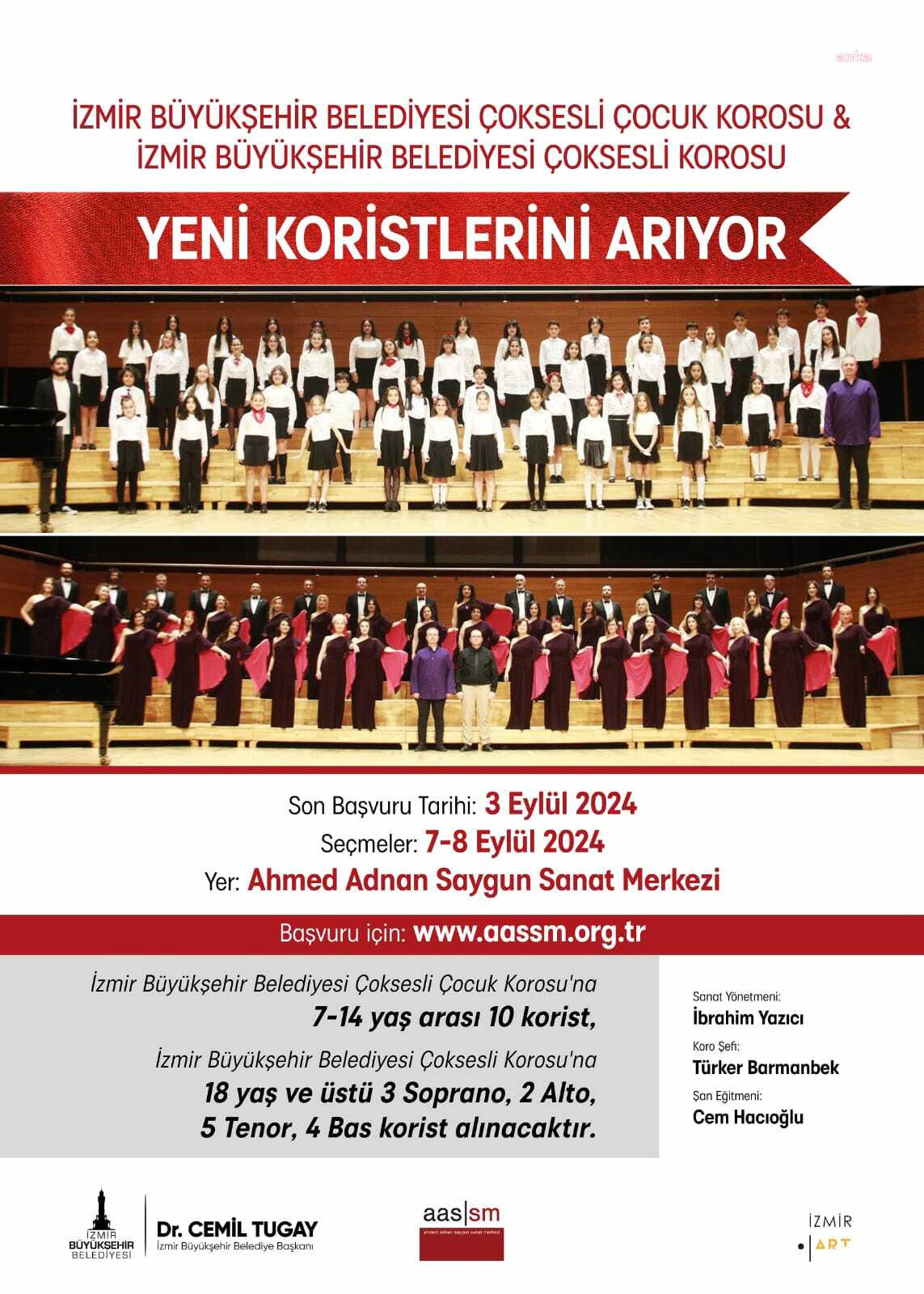 İzmir Büyükşehir Belediyesi, yeni koristlerini arıyor