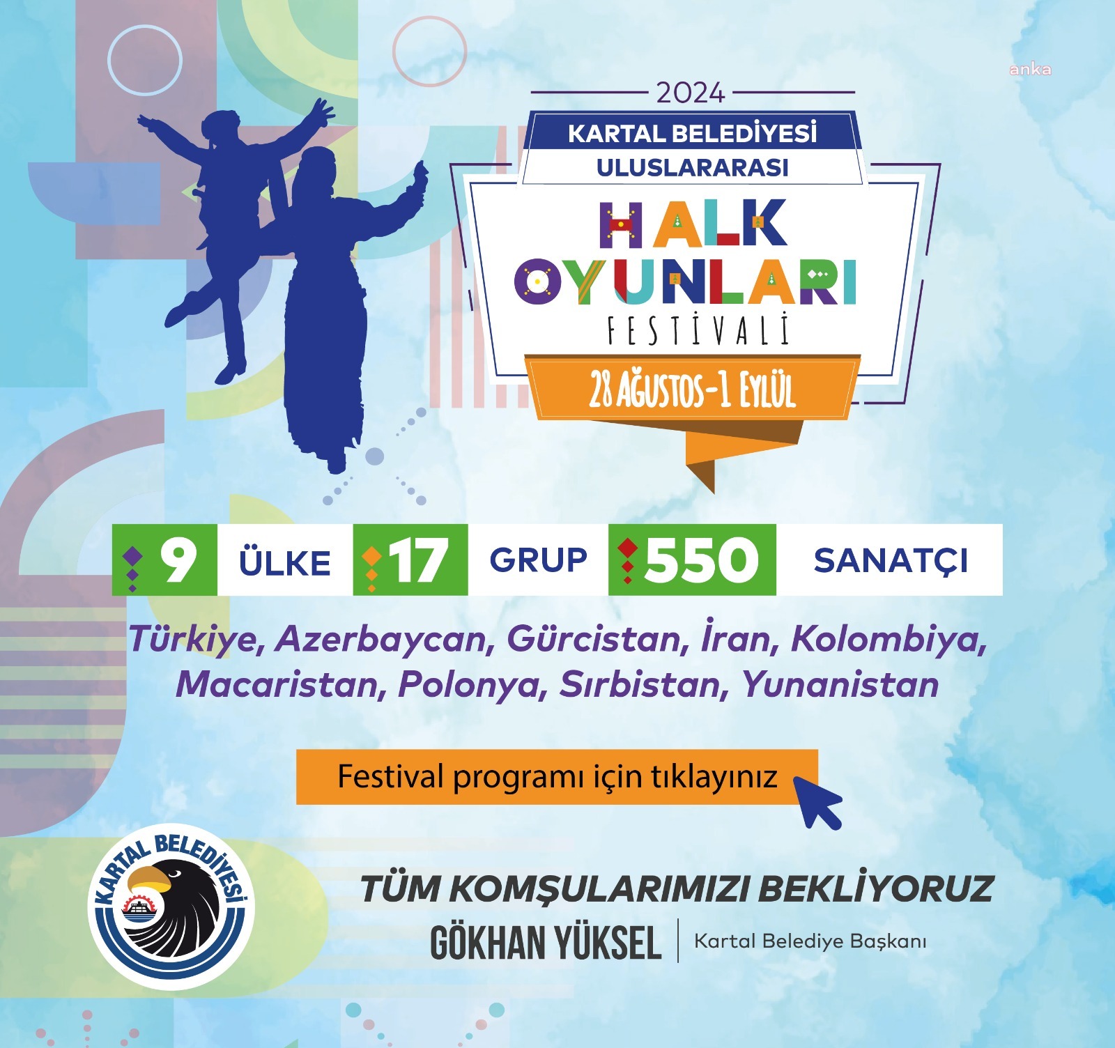 Kartal Belediyesi, 3. Uluslararası Halk Oyunları Festivali'ne ev sahipliği yapacak