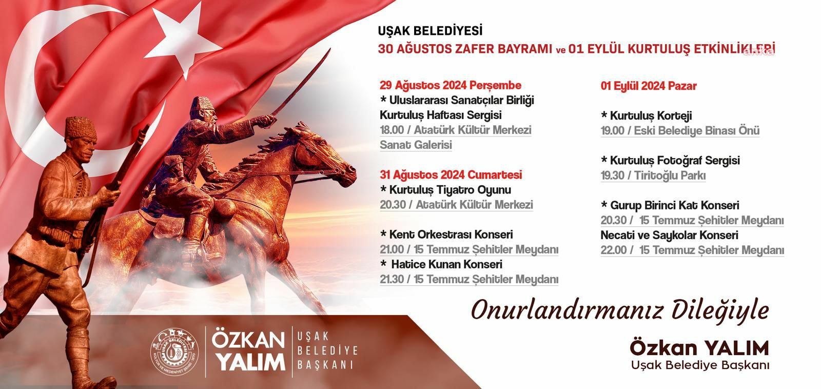 Uşak halkı, kurtuluş çoşkusunu hep birlikte yaşayacak