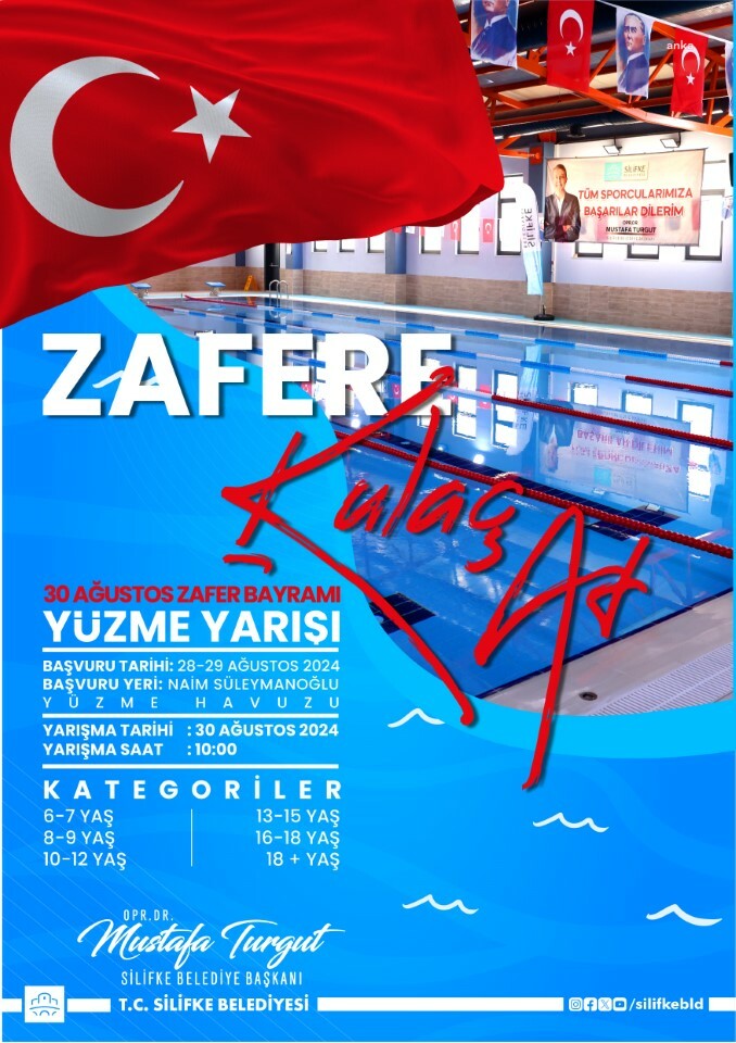 Silifke Belediyesi'nden 30 Ağustos'a özel yüzme yarışı