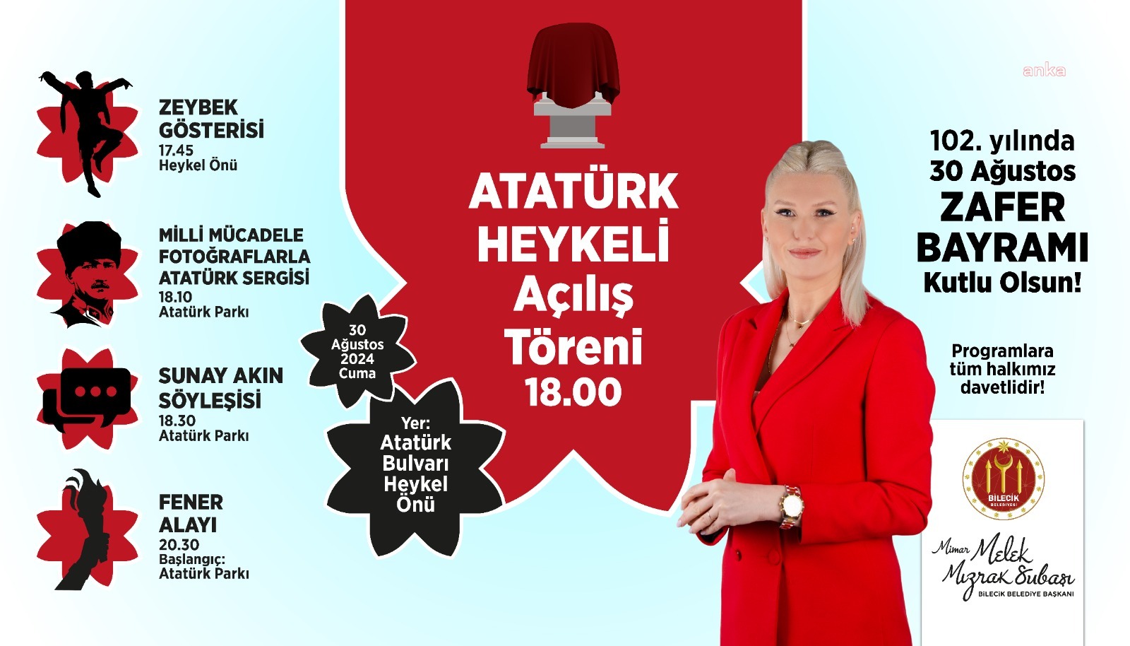 Bilecik'te 30 Ağustos Zafer Bayramı coşkuyla kutlanacak