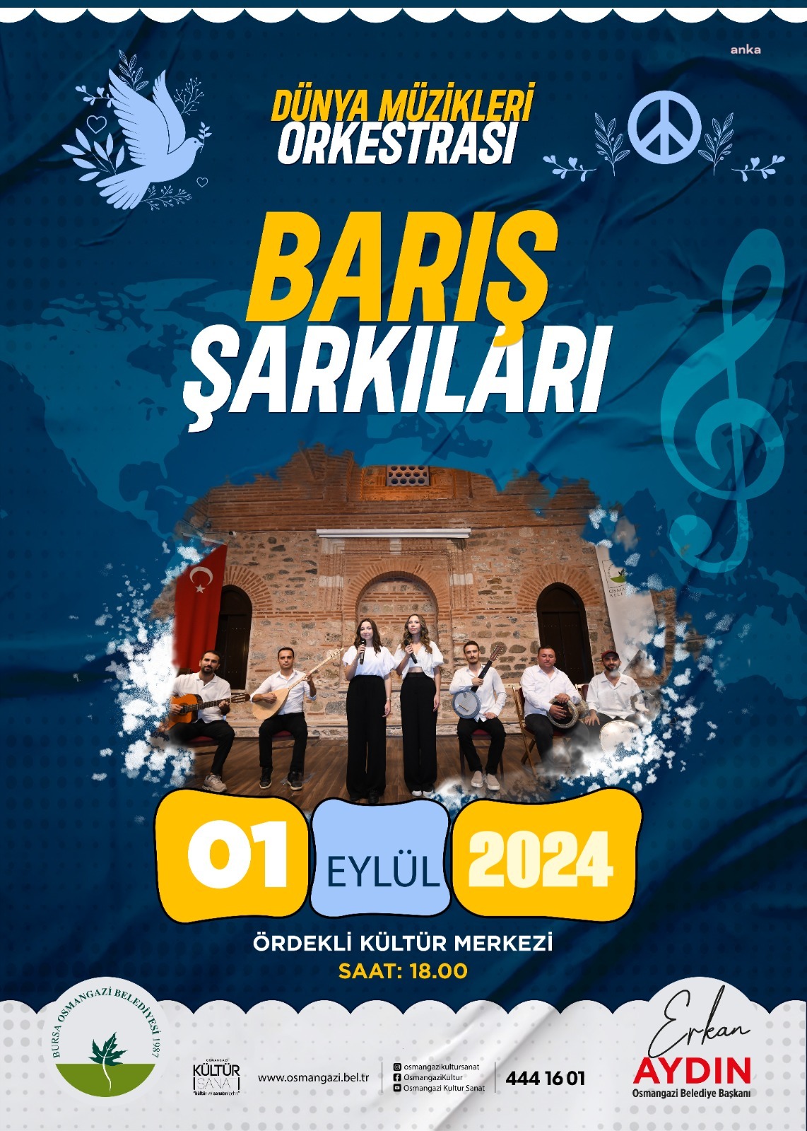 Osmangazi Belediyesi'nden 1 Eylül Dünya Barış Günü’ne özel konser