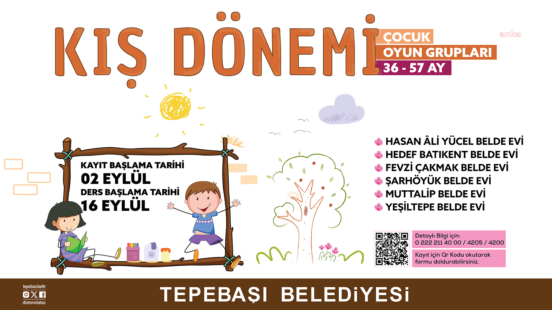 Tepebaşı Belediyesi Belde Evleri’ne çocuk oyun grupları için kayıtlar başlıyor