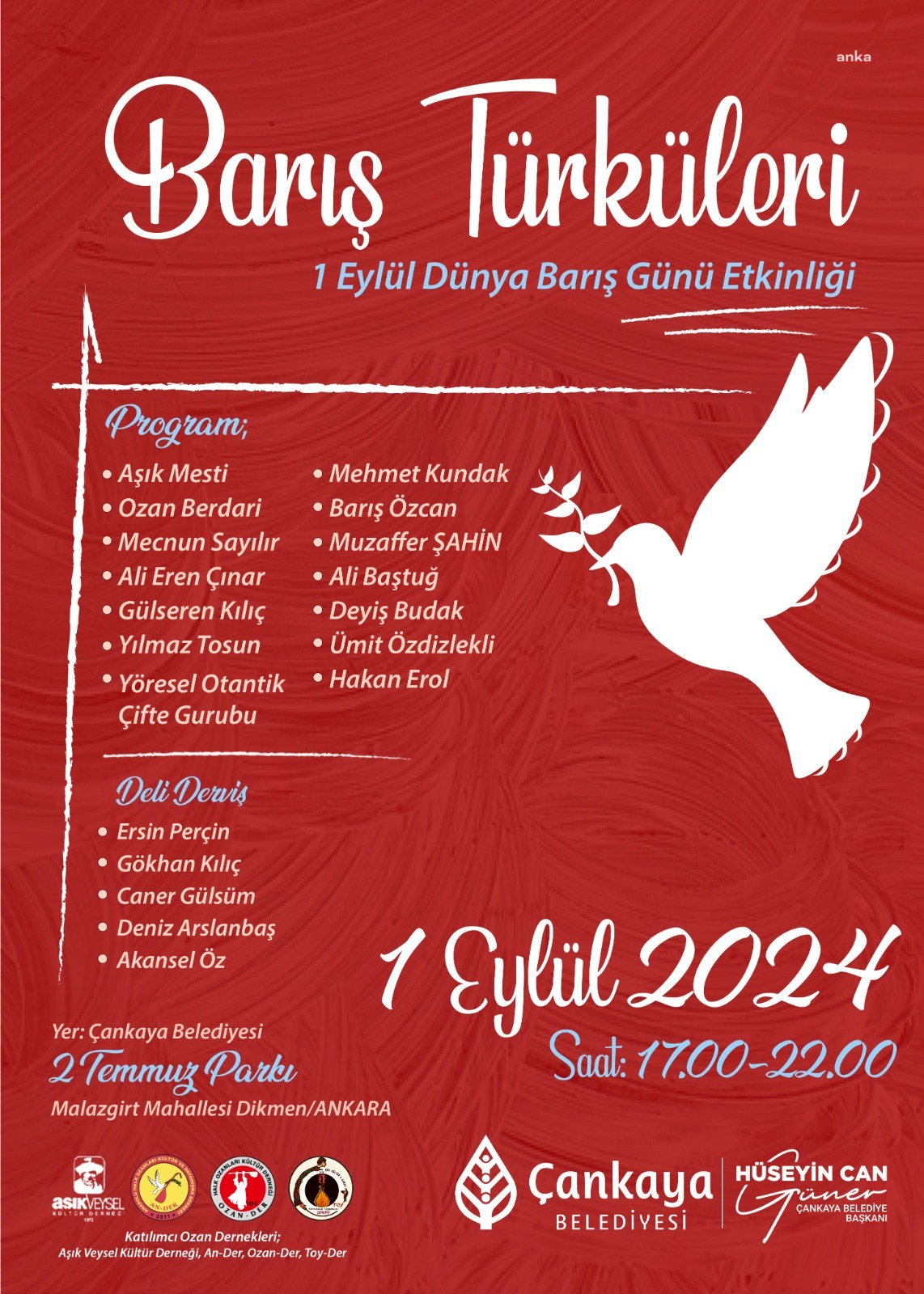 Çankaya'da türküler barış için söylenecek