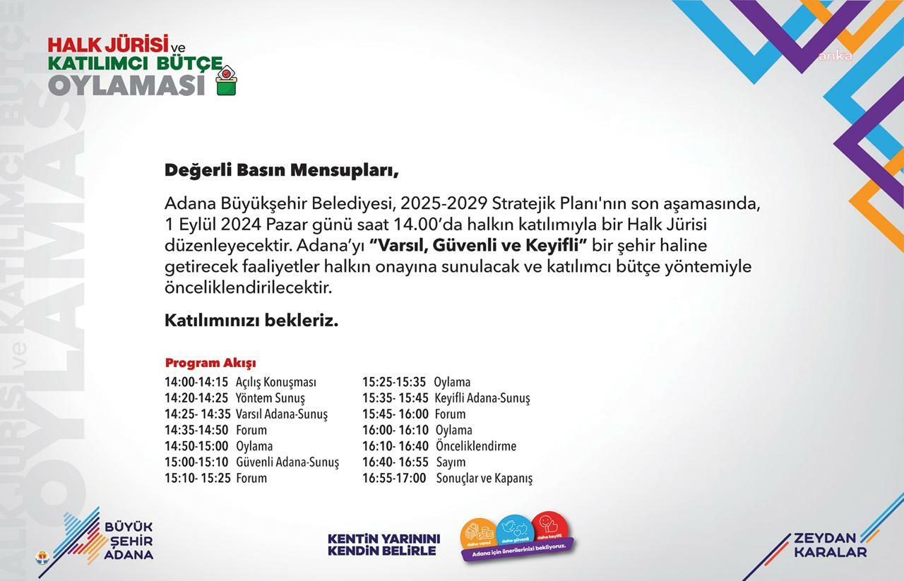 Adana’da şehrin geleceğini şekillendirmek için “Halk Jürisi” toplanıyor
