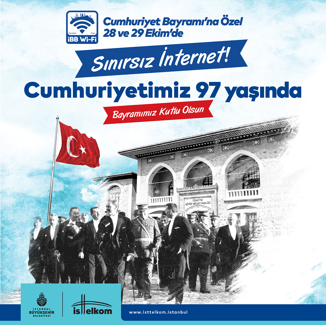 İBB’DEN CUMHURİYET BAYRAMINDA SINIRSIZ İNTERNET