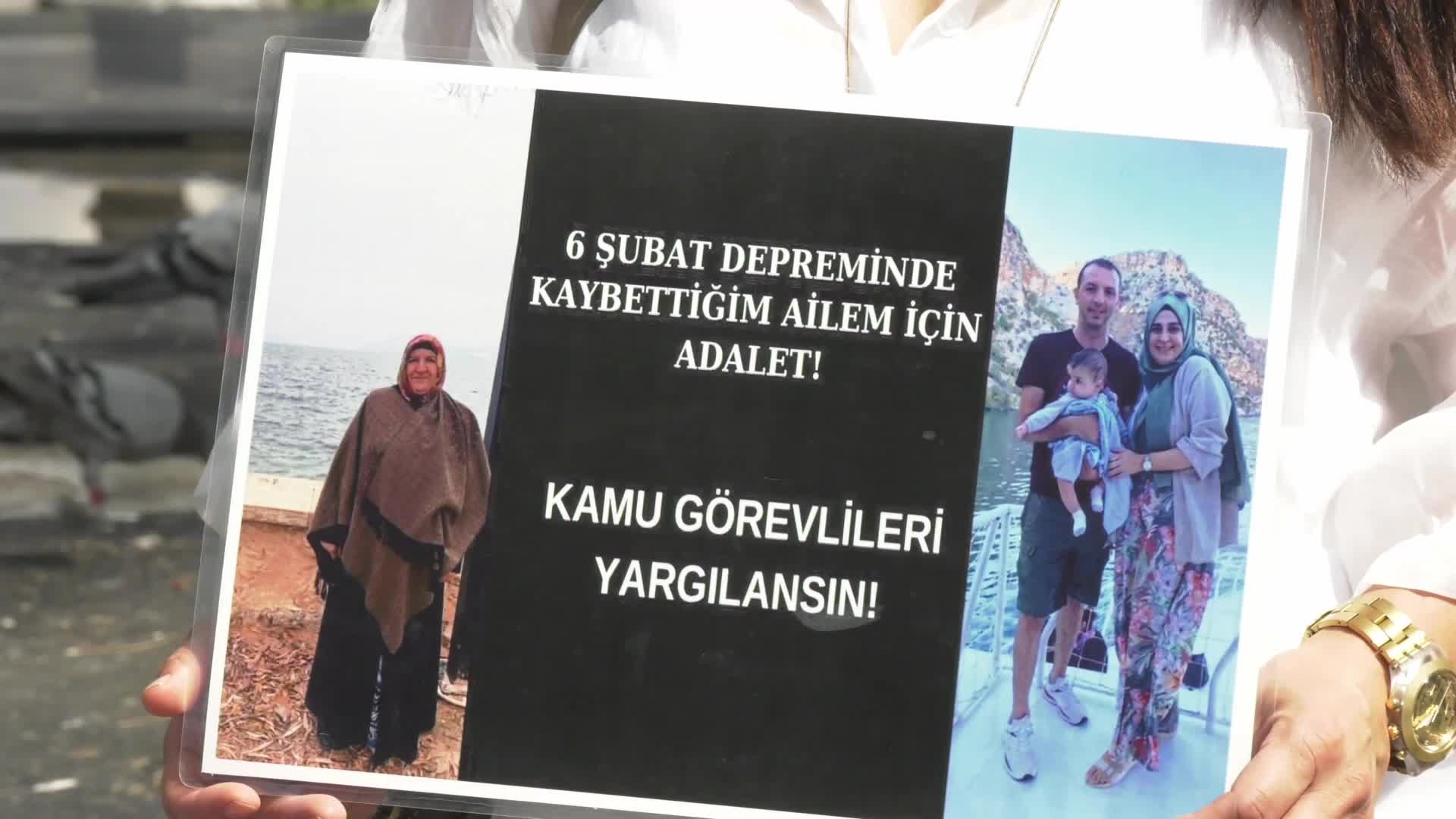 Depremzede Döne Kaya'dan Madenci Anıtı önünde oturma eylemi: "Kamu görevlilerini yargılamaktan kaçınanlar, devletin asli sorumluluğunu örtmeye çalışıyor"