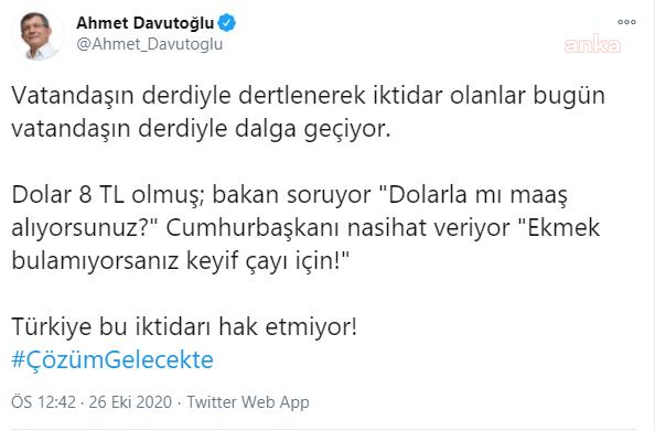 DAVUTOĞLU'NDAN ERDOĞAN'A "KEYİF ÇAYI" TEPKİSİ: VATANDAŞIN DERDİYLE DALGA GEÇİYOR