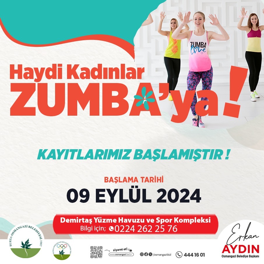 Osmangazi Belediyesi'nin düzenlediği zumba derslerine kayıtlar devam ediyor